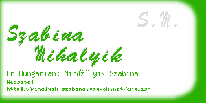 szabina mihalyik business card